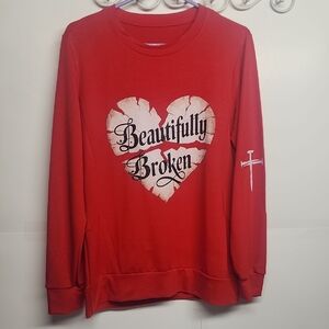 Beautifully Broken Red Sweatshirt